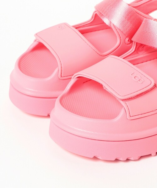 箱付き美品＜UGG＞ウィメンズ GoldenGlow サンダル UGG W GOLDENGLOW SLIDE DARK SAND アグ ウィメンズ ゴールデングロウ