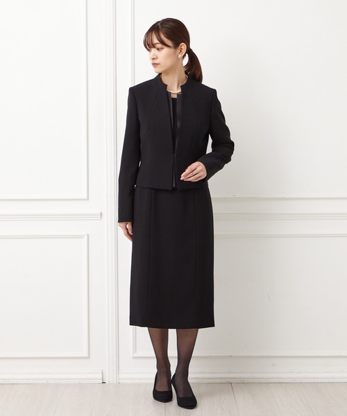 【美品】組曲　ブラックフォーマル　喪服　ジャケット＋半袖ワンピ　日本製　XS~S nina's（ファッション） 喪服 レディース ブラックフォーマル