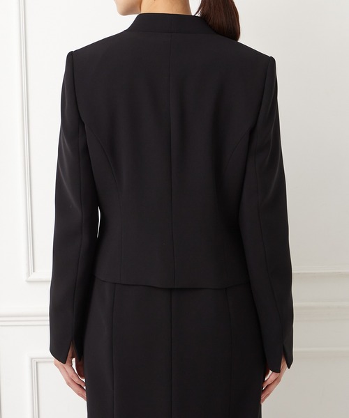 【喪服礼服】スタンドネックジャケット ウエストゴムワンピース ブラックフォーマル AIMER セットアップ 「喪服・礼服」スタンドネックジャケット