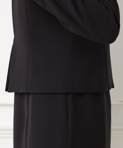 【喪服礼服】スタンドネックジャケット ウエストゴムワンピース ブラックフォーマル AIMER セットアップ 「喪服・礼服」スタンドネックジャケット