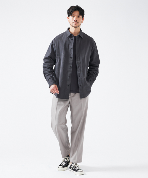 ABAHOUSE（アバハウス） シャツ 「ラインスリーブ」オックスフォード