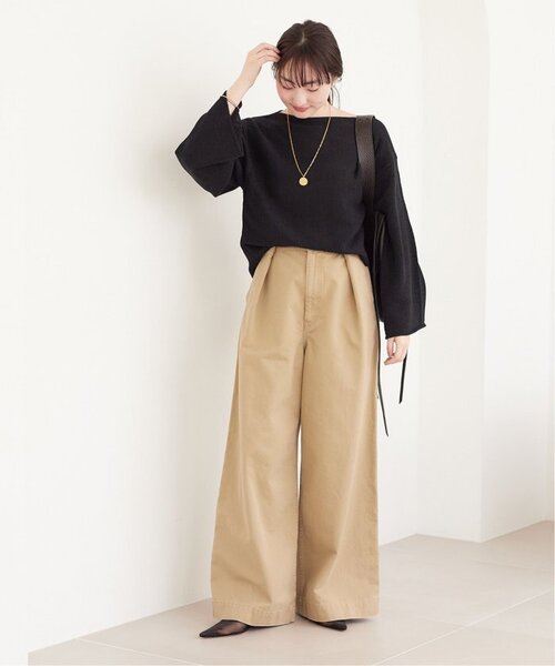プラージュ　ヨコアミボートネックニット セール 30%OFF】テープヤーン ヨコアミボートネックニット