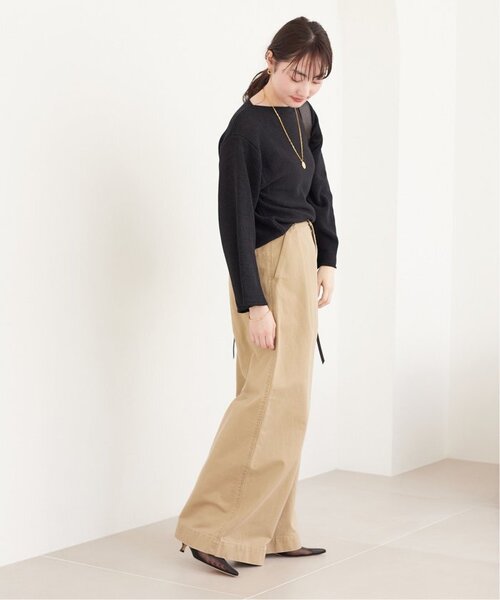 プラージュ　ヨコアミボートネックニット セール 30%OFF】テープヤーン ヨコアミボートネックニット