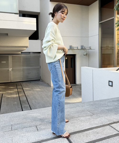 プラージュ　ヨコアミボートネックニット セール 30%OFF】テープヤーン ヨコアミボートネックニット