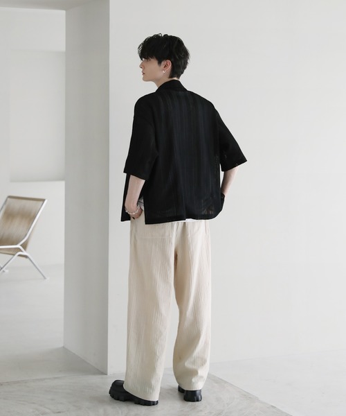 パンツ ランダムジャガードワイドイージーパンツ メンズ