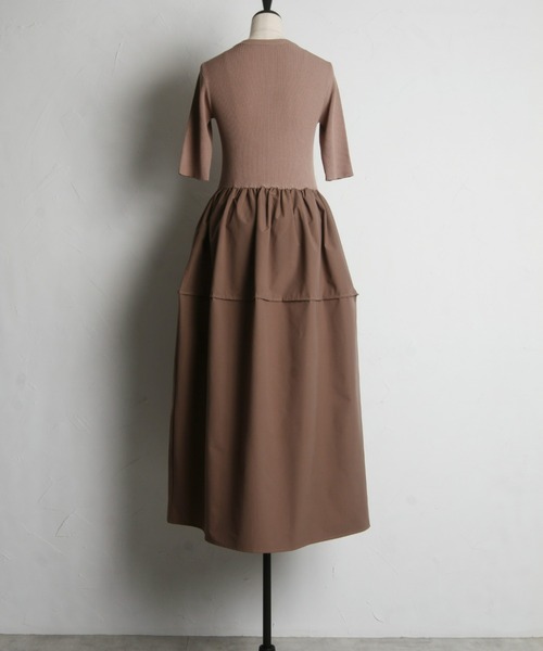ADORE セットアップ風ワンピース　ドッキングワンピース　コクーン　グレー M ADORE セットアップ風ワンピース ドッキングワンピース コクーン