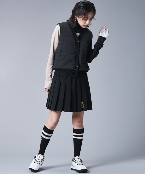 CHIC STYLE（シックスタイル） ベスト ジレ ニット使い中綿Vネック