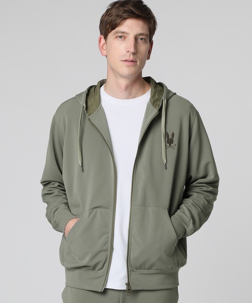 新品　Psycho Bunny ダンボールニット ジップパーカ Psycho Bunny パーカー ビッグシルエットロゴ ダンボールニット ジップ