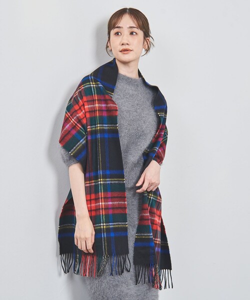 マフラー 「Johnstons of Elgin」カシミヤ チェック マフラー 