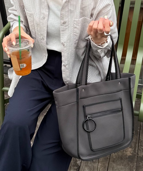 PAPILLONNER（パピヨネ） トートバッグ PAPILLONNER/スクエアWETライン