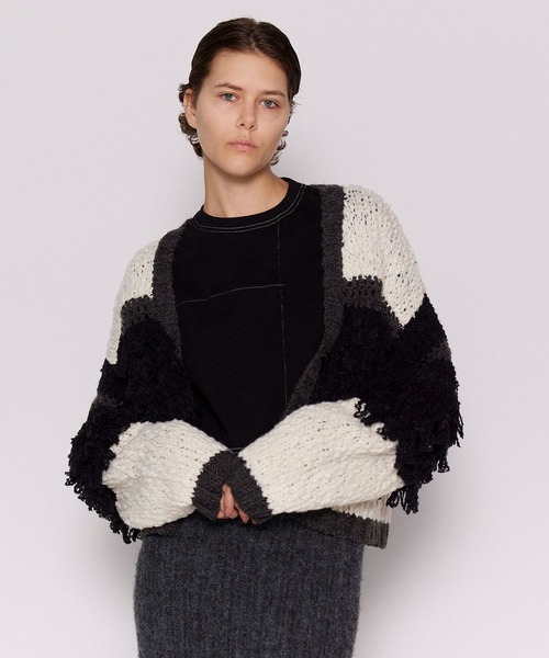 カーディガン Multi Fringe Cardigan/マルチフリンジカーディガン「MAISON SPECIAL/メゾンスペシャル」 レディース