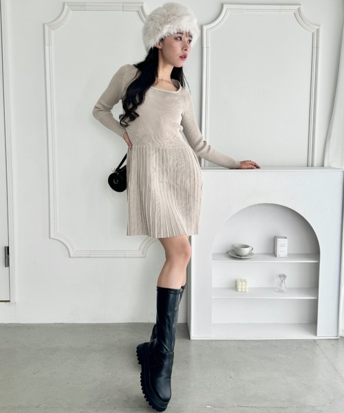 Loueme ワンピース プリーツニットワンピース : ZOZOTOWN Yahoo!店