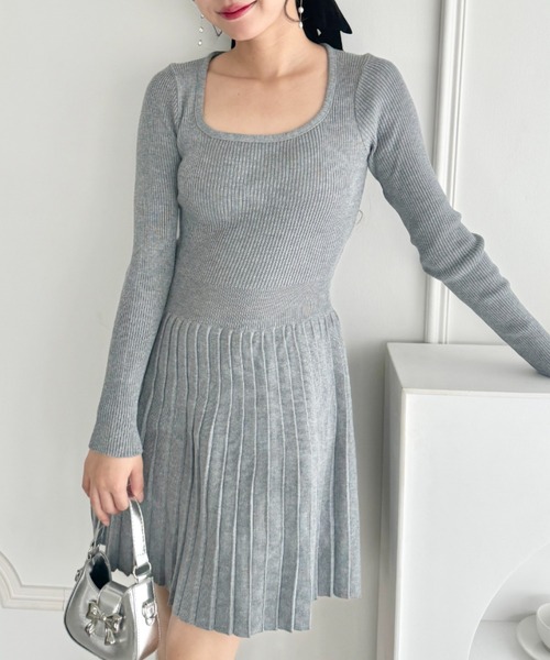 Loueme ワンピース プリーツニットワンピース : ZOZOTOWN Yahoo!店