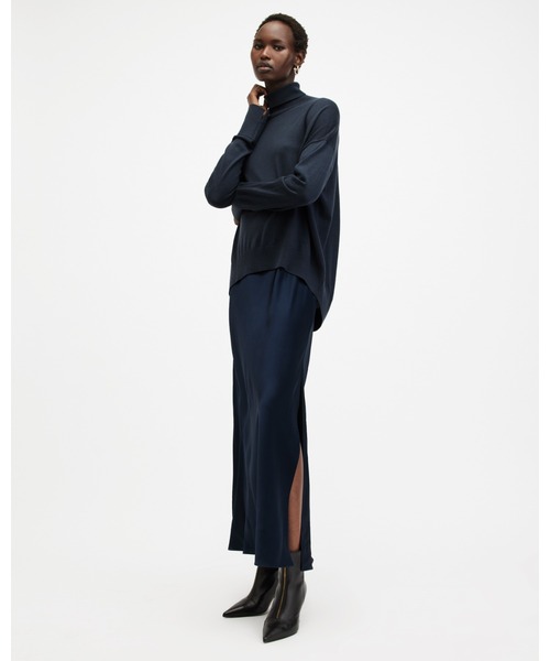 Allsaints ワンピース XANTHE LACE-TRIMMED MAXI DRESS | XANTHE レース トリム マキシ