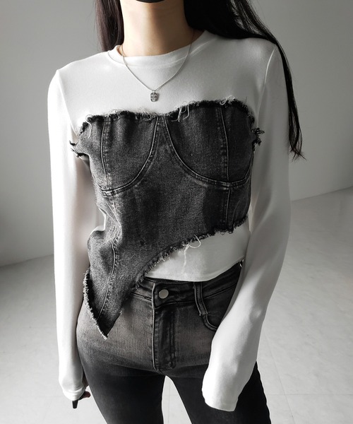 eimy istoire ビスチェドッキングTシャツ ビスチェドッキングTシャツ[品番：MKSW0013900]｜EMODA（エモダ