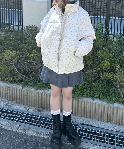 DearMyLoveRose コート アウター フラワーショートダウン