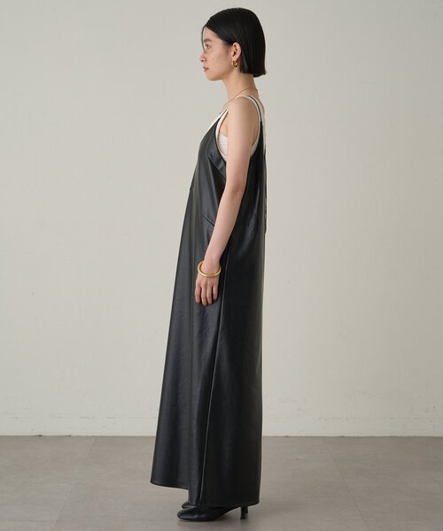 Loungedress ワンピース フェイクレザーキャミワンピース レディース 