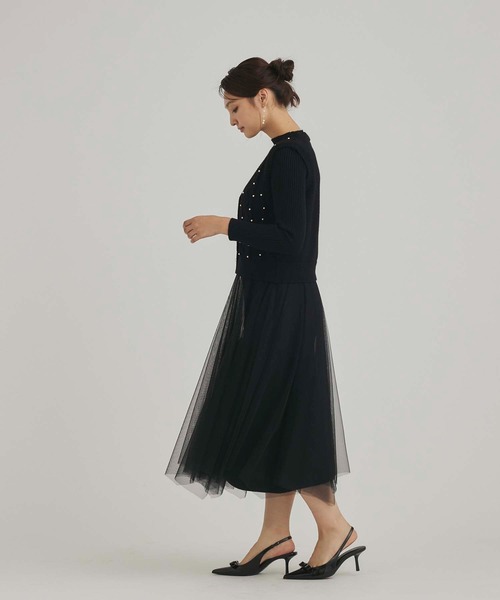 ワンピース ドッキングチュールワンピース　ラウンジドレス　旅行 fifth ワンピース ベストセットチュールドッキングワンピース