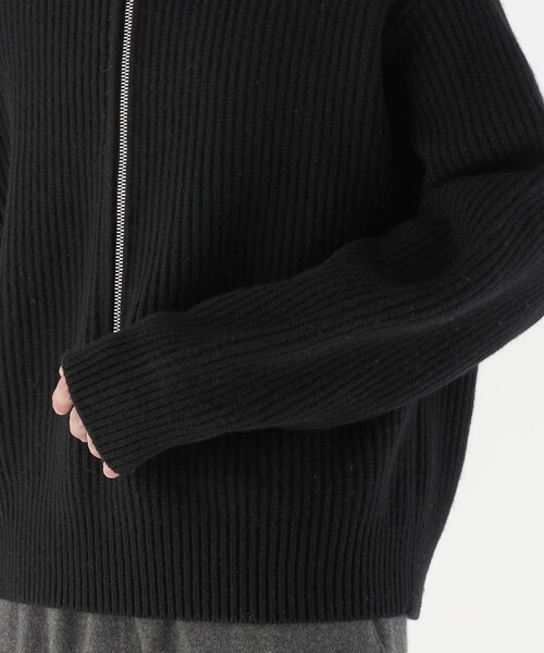 極美品 GALERIE VIE ファインウール ジップアップブルゾン S グレー ギャルリーヴィー ファインウール ジップアップ ブルゾン ニット