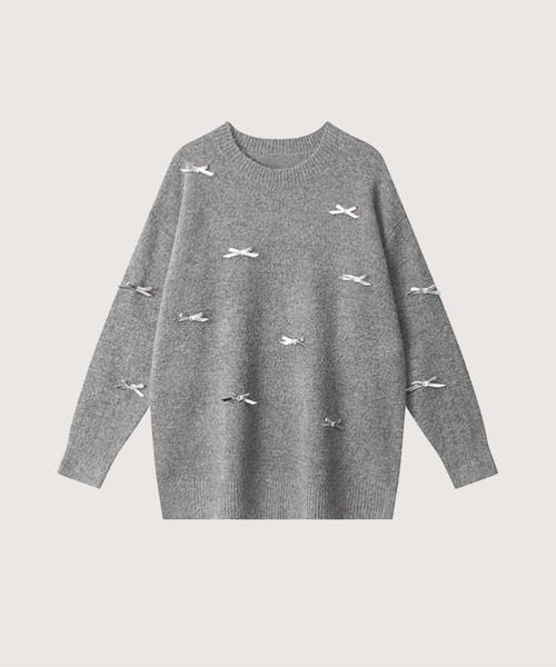 ニット セーター Many Ribbon Sweater レディース