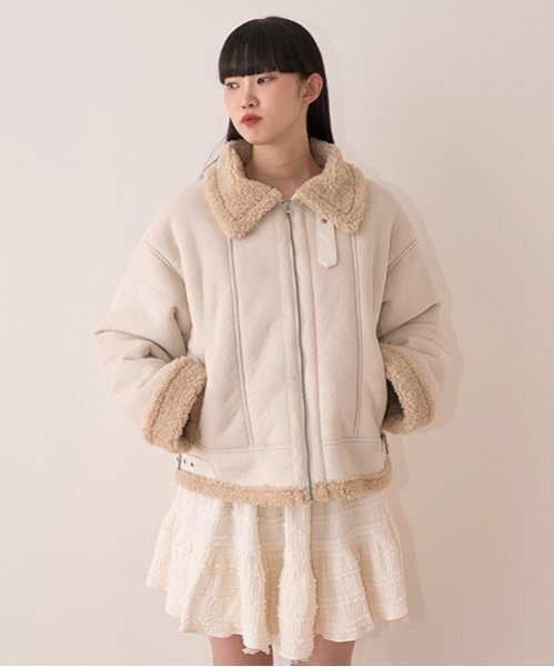 Miーje ブルゾン アウター ムートン風ジャケット「韓国