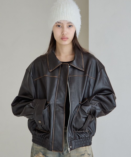 Ungridヴィンテージフェイクレザーブルゾン　25SS ※タグ付き 楽天市場】Ungrid (アングリッド) フェイクレザー ブルゾン