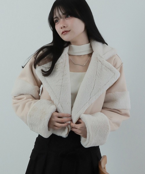 【極美品】Tiedeur⭐︎リアルムートン　羊革　リバーシブル2way 11-13 レディースリアルムートン羊革