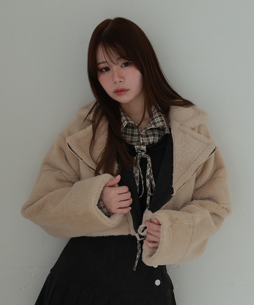 未使用級♡ヴィンテージ 短丈リバーシブルムートンジャケット 高級レザー 毛皮 M DOLLY レザージャケット ライダース *M DOLLY original* reversible