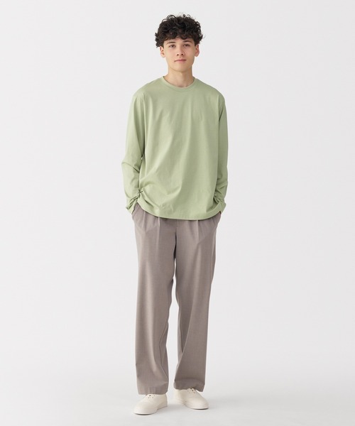 無印良品（MUJI） tシャツ 紳士 天竺編みクルーネック長袖Tシャツ
