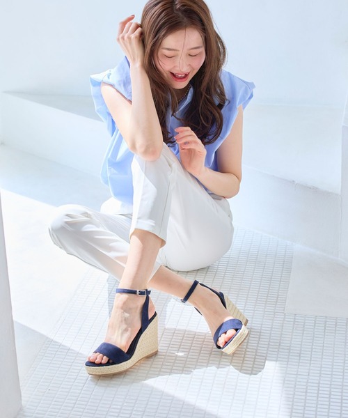 ALUNE サンダル ネックベルトウエッジサンダル レディース : ZOZOTOWN
