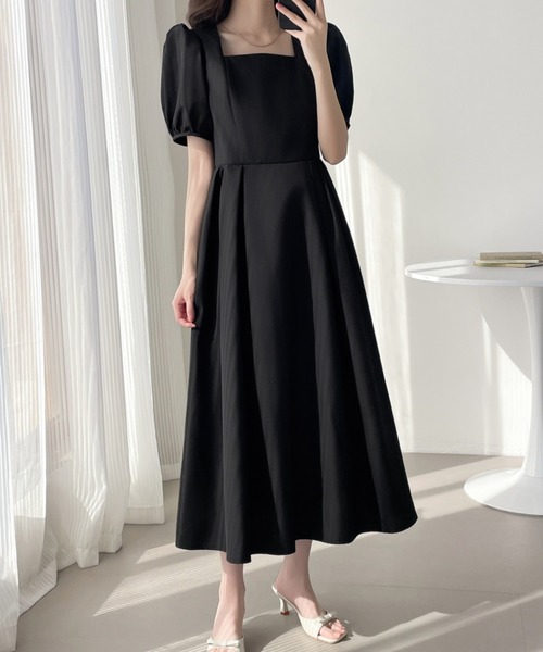 ABITOKYO（アビトーキョー） ワンピース パフスリーブスクエアネック