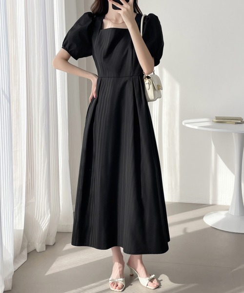 ABITOKYO（アビトーキョー） ワンピース パフスリーブスクエアネック