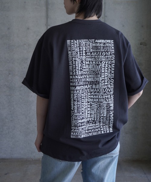 tシャツ 「MAKE LOVE」PRINT TEE/Charcoal Body レディース