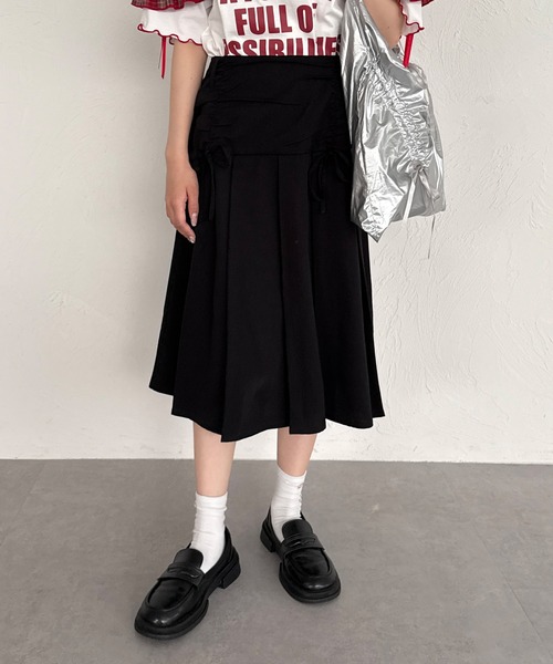 【関税込み】Dunst グレー プリーツ ミディアムスカート kutir スカート 「2サイズ展開」2wayアソートミディプリーツ