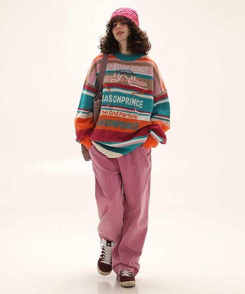 「MASONPRINCE」 長袖ニット L ネイビー メンズ_画像5