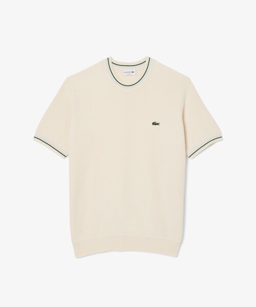 LACOSTE セーター ニット ドライタッチ 配色ラインハイゲージ