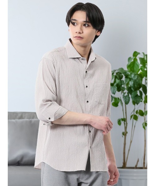 新品　レノマオム　シャツ renoma HOMME シャツ 「ストレッチ」レノマ オム ふくれチェック