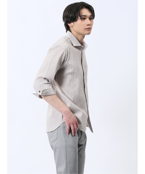 renoma HOMME シャツ 「ストレッチ」レノマ オム ふくれチェック