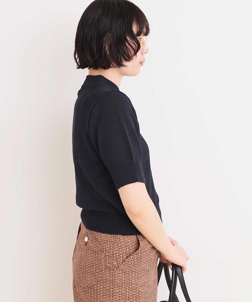 I am in fact ニット セーター COTTON NYLON 華釦 半袖プル