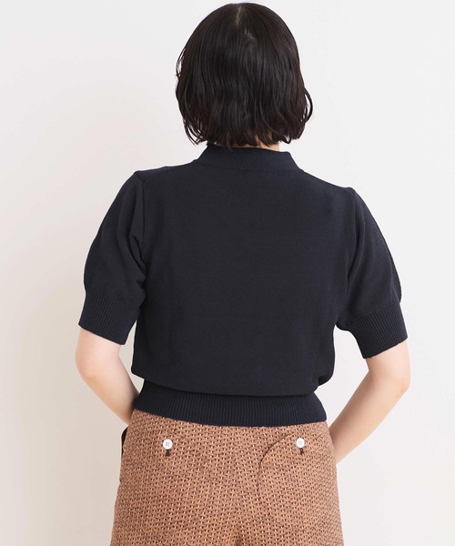 I am in fact ニット セーター COTTON NYLON 華釦 半袖プル