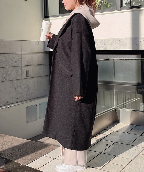 「MIIA」 チェスターコート FREE ライトグレー レディース_画像4