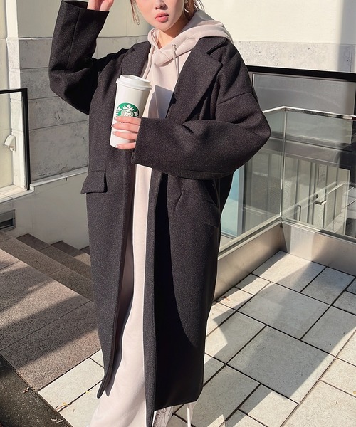 「MIIA」 チェスターコート FREE ライトグレー レディース_画像6