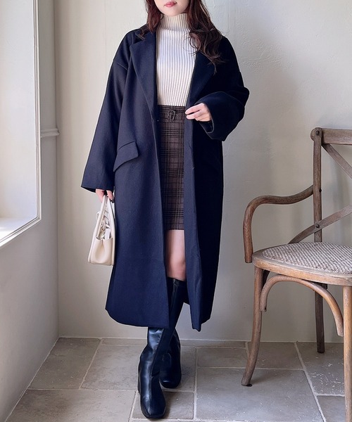 「MIIA」 チェスターコート FREE ライトグレー レディース_画像7