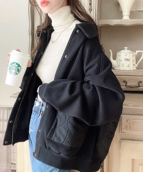 「Java」 ブルゾン LARGE カーキ レディース_画像2