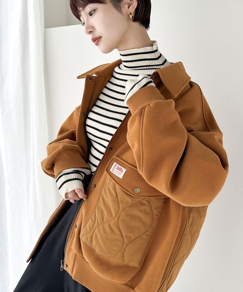 「Java」 ブルゾン LARGE カーキ レディース_画像7