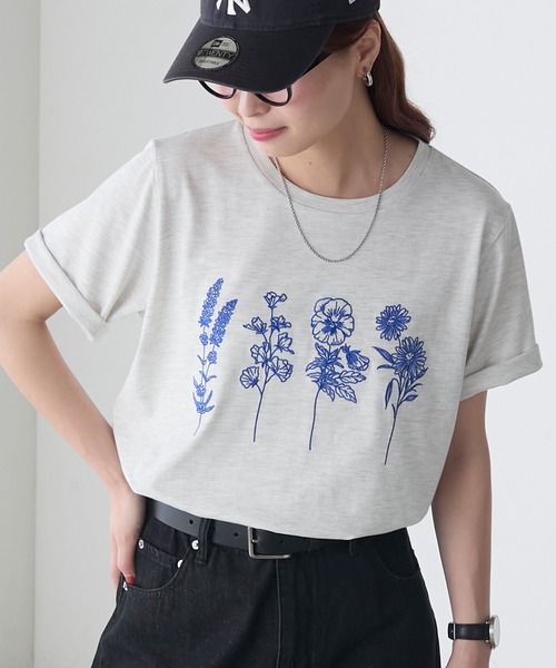 BONLECILL（ボンルシール） tシャツ フラワー刺繍T レディース 