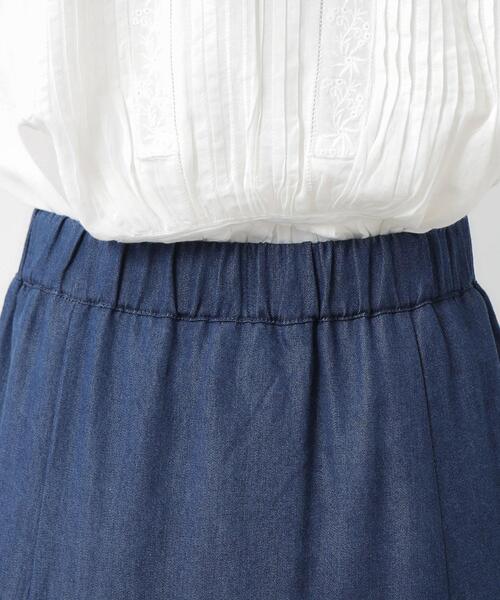 ローラ アシュレイ（LAURA ASHLEY）/【脇ファスナーあり／ウエストゴム】セルロース デニムスカート LAURA ASHLEY（ローラアシュレイ） スカート 「脇ファスナーあり