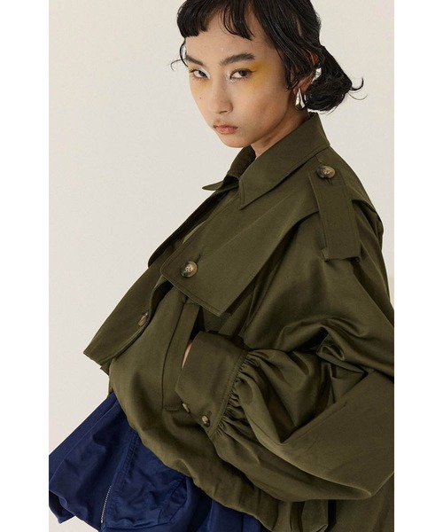 激安ショップ 食品 OMMO ブルゾン アウター BALLOON TRENCH BLOUSON レディース ジャケット・アウター