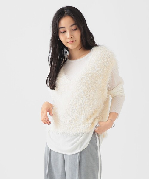 B：MING by BEAMS ベスト ジレ ラメニット レディース : ZOZOTOWN