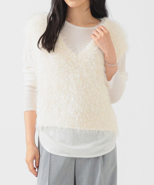 B：MING by BEAMS（ビーミング by ビームス） ベスト ジレ ラメニット